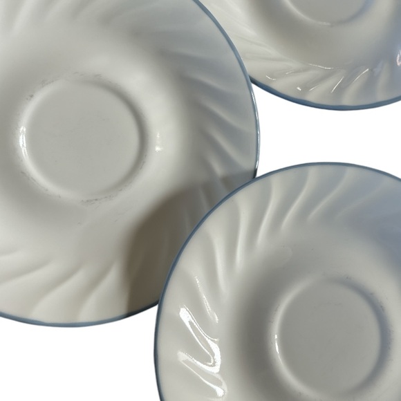 Set of 10 Corelle CorngWare English Meadow 6 inch saucers Swirl Blue Rim - Picture 5 of 6